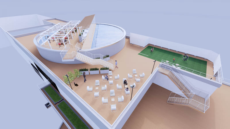 温浴施設・屋上バーベキュー