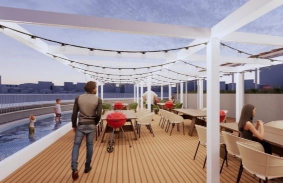 温浴施設・屋上バーベキュー