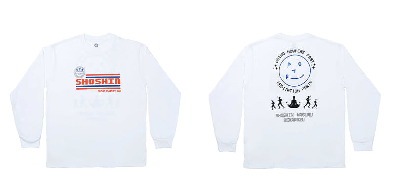 Minor Planet × POTR LONG SLEEVE TEE　フロント(左)、バック(右)