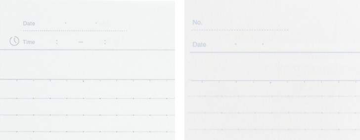 (左)フラットが気持ちいいノート (右)従来のノート