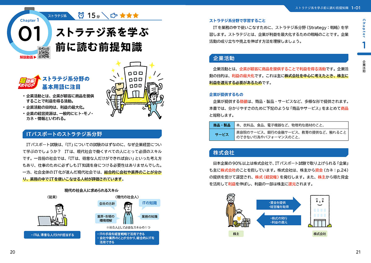 オールカラーでイラストや図版を豊富に使った紙面。学習時間の目安と重要度を掲載