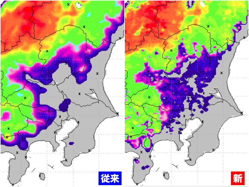 ユーザーの積雪報告による補正を行なったもの