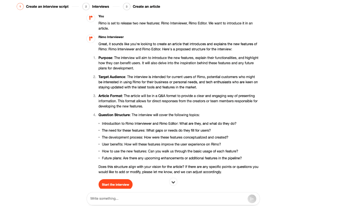 Create an interview script(質問構成)