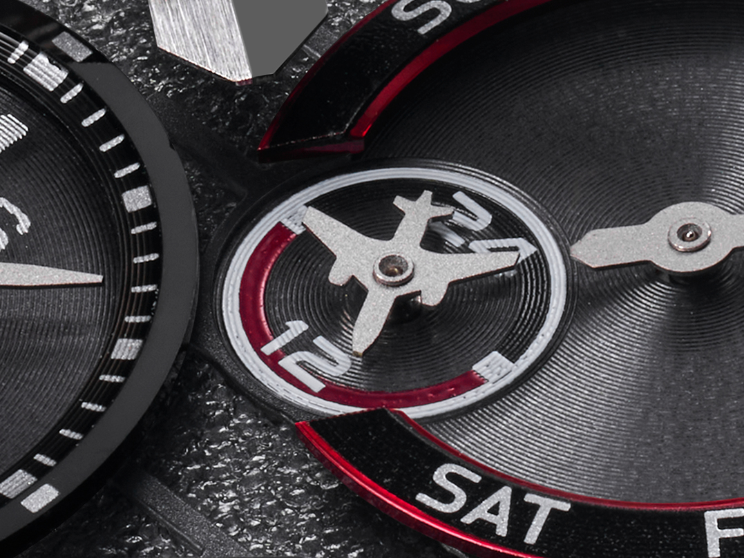 SBXC149には航空機を模したAM/PM表示針