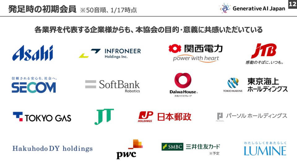 「Generative AI Japan」発足時会員一覧