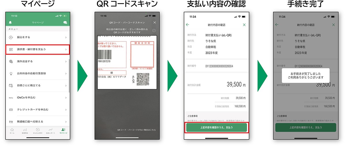 納付書支払い(eL-QR)による支払イメージ図