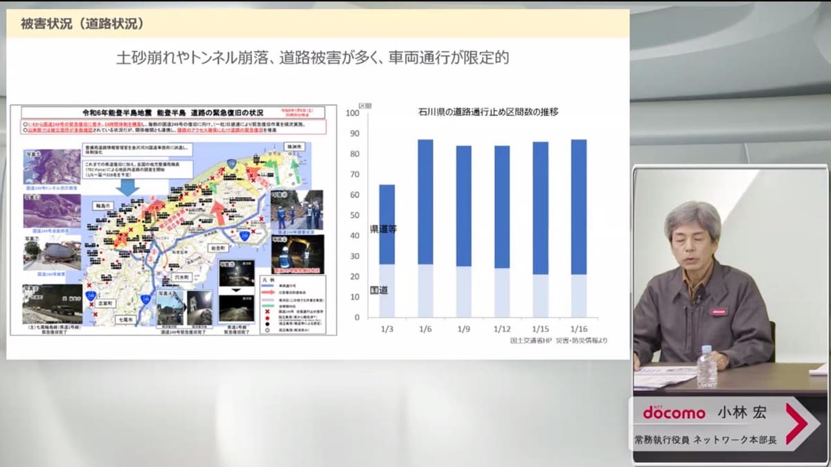 基地局と通信設備をつなぐ伝送路の損害が大きかったのが、今回の震災の特徴だという。そこへ向かための道も閉ざされており、復旧活動が難航した
