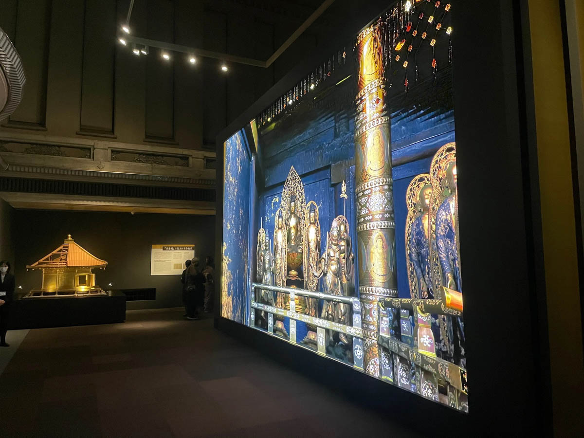 金色堂が原寸大で再現された8KCG：(C)NHK/東京国立博物館/文化財活用センター/中尊寺