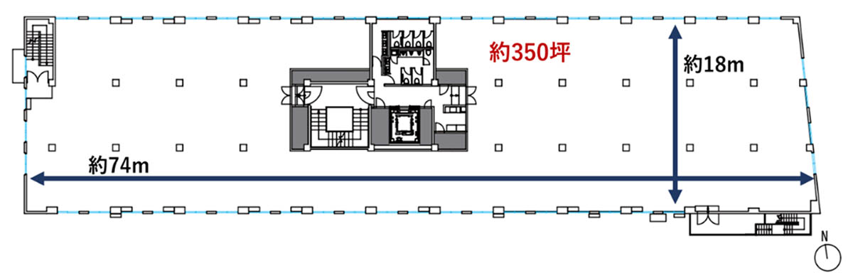 北棟3階オフィスフロア 平面図