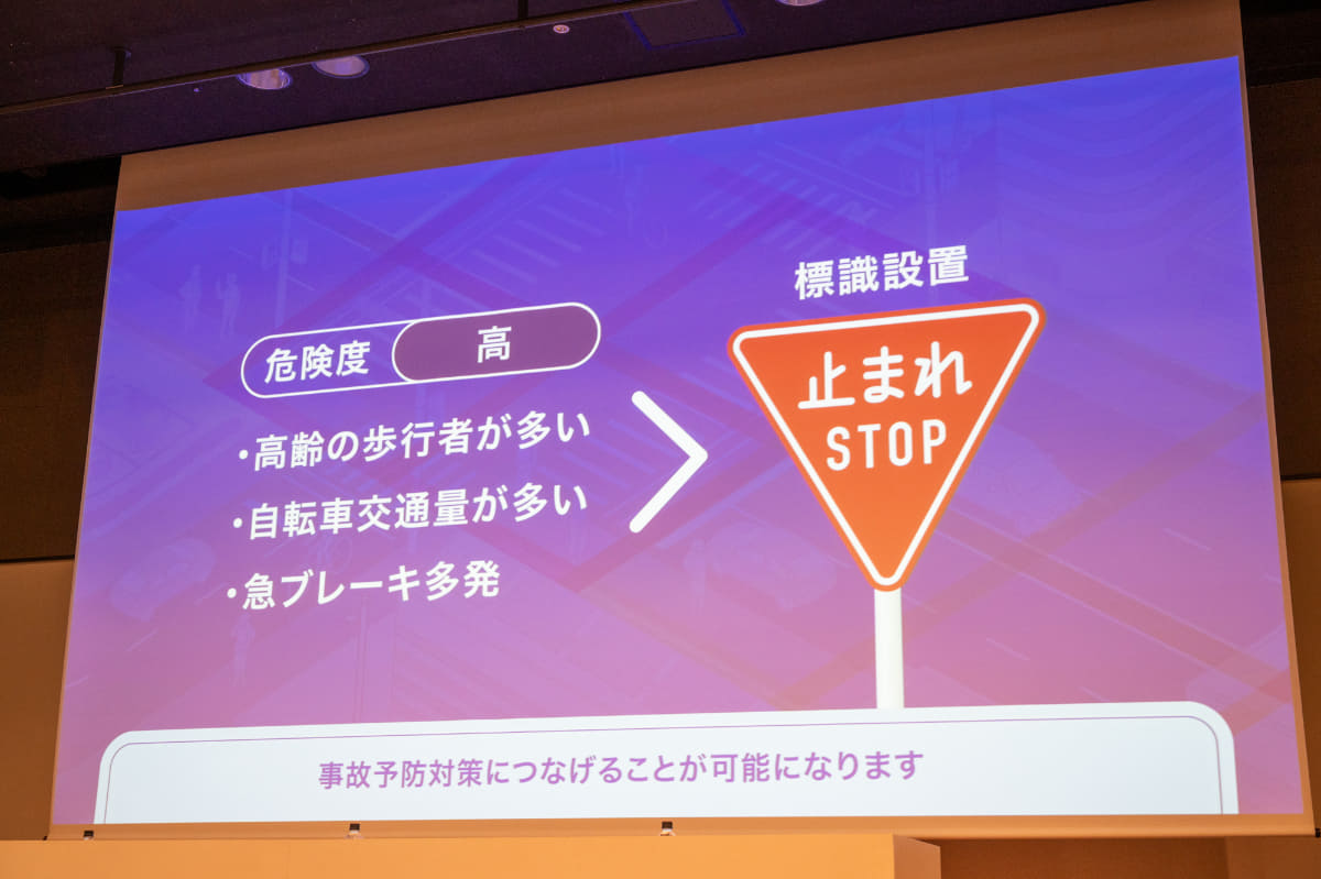 危険地点スコアリングでリスクが高いとされた地点の例