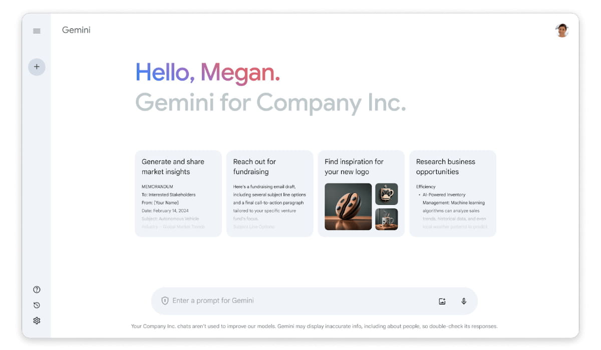 Google WorkspaceのユーザーがGeminiを利用可能に