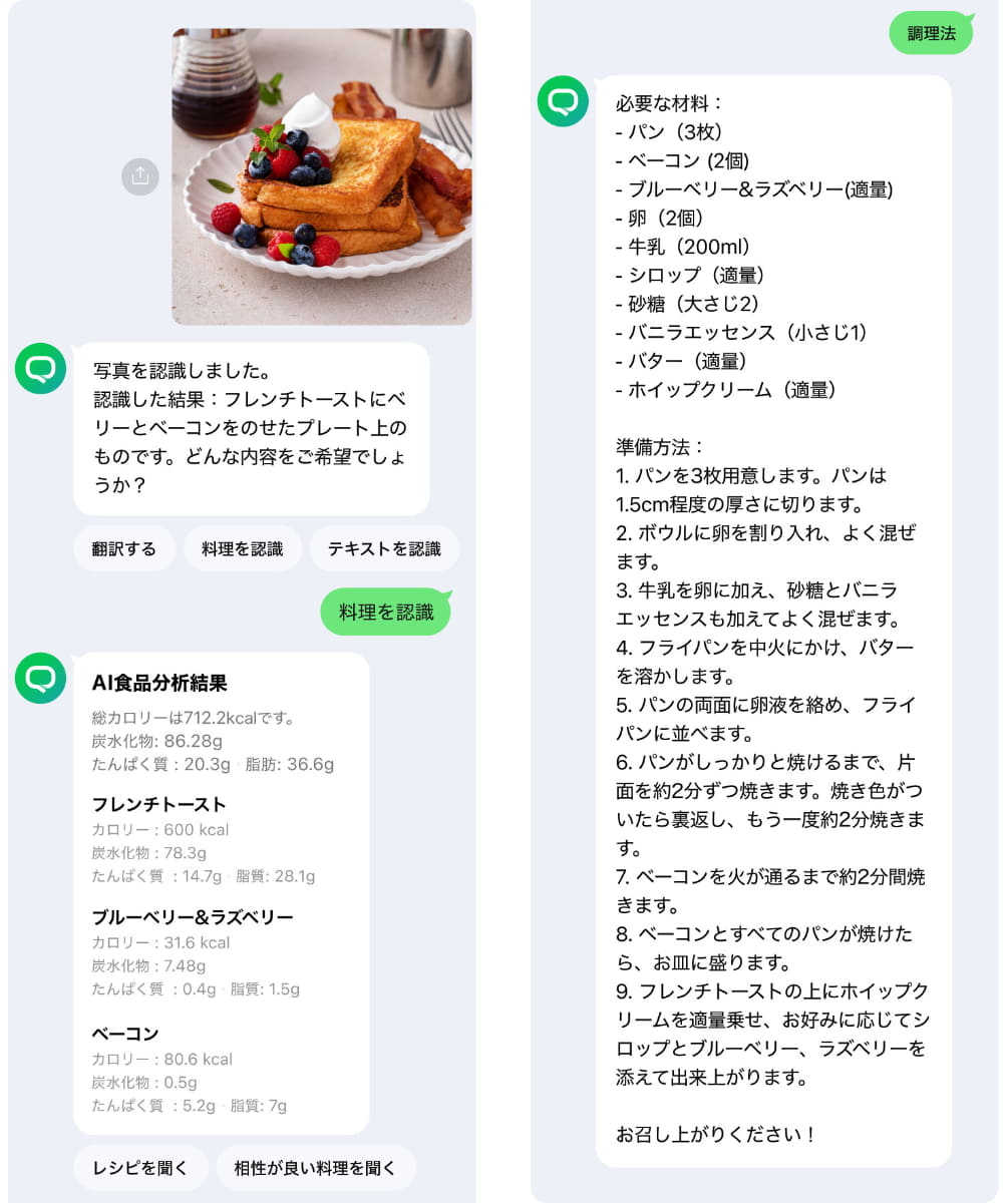 画像解析によるカロリー計算・レシピ検索