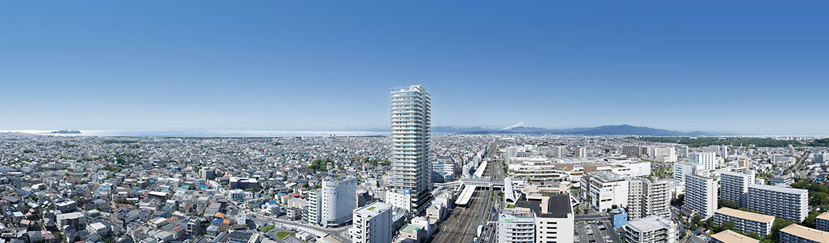 北側外観および富士山、江の島 イメージ