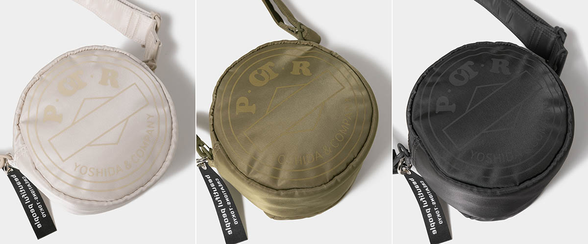 ショルダーバッグ。左から、エクリュ、オリーブ、チャコールグレー