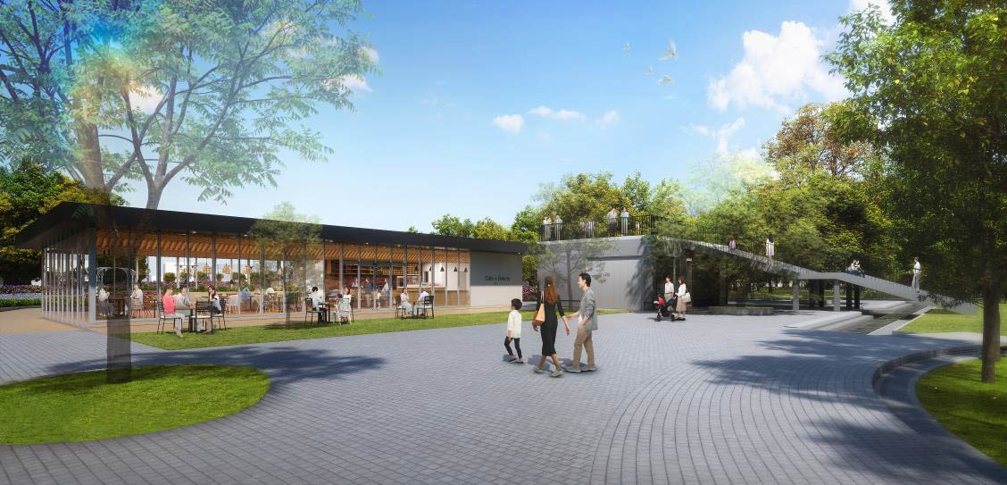 ベーカリーカフェ、パークセンター整備イメージ