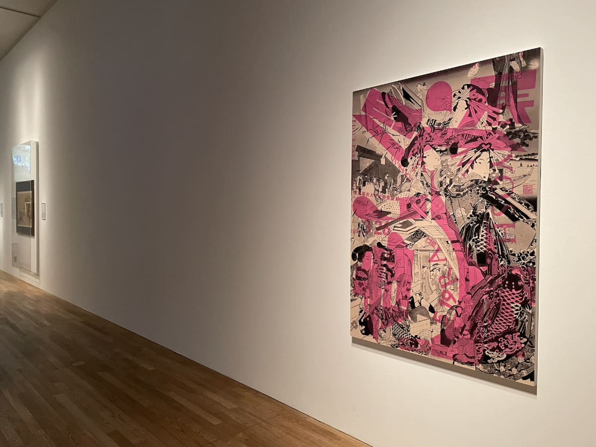 展示される浮世絵の絵柄をそのまま借用し構成された、本展のキービジュアル。福田美蘭《大吉原展》2024年・作家蔵