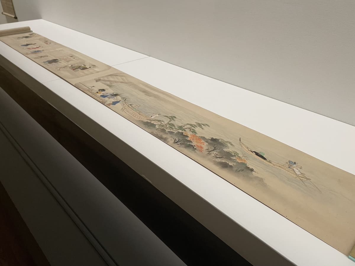 英一蝶が配流の刑となり、三宅島の流人生活中の元禄16(1703)年頃に描いた《吉原風俗図巻》。サントリー美術館蔵