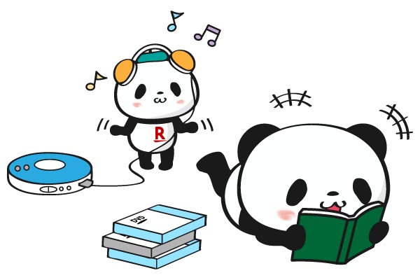 「お買いものパンダ」と「小パンダ」の使用イラスト