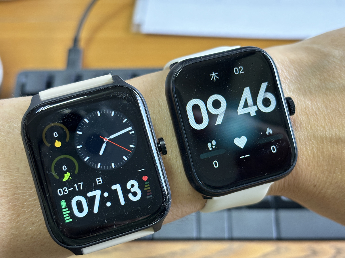 ケースは新モデル(右)のほうがツヤ感が若干増している。リューズも厚みがある