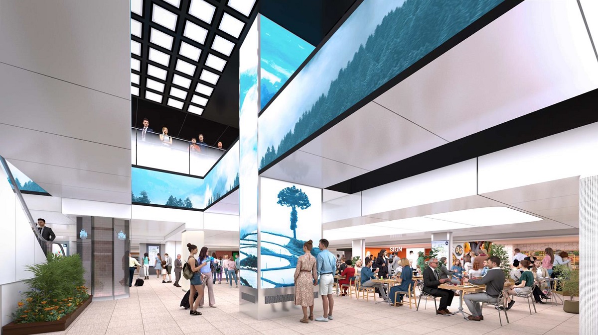 吹抜け空間と待合広場イメージ