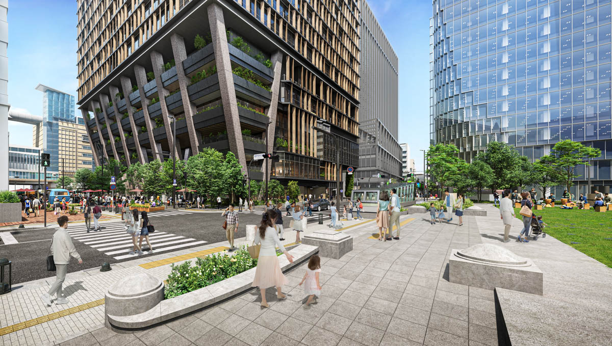 外来者が行き交う西側エリア