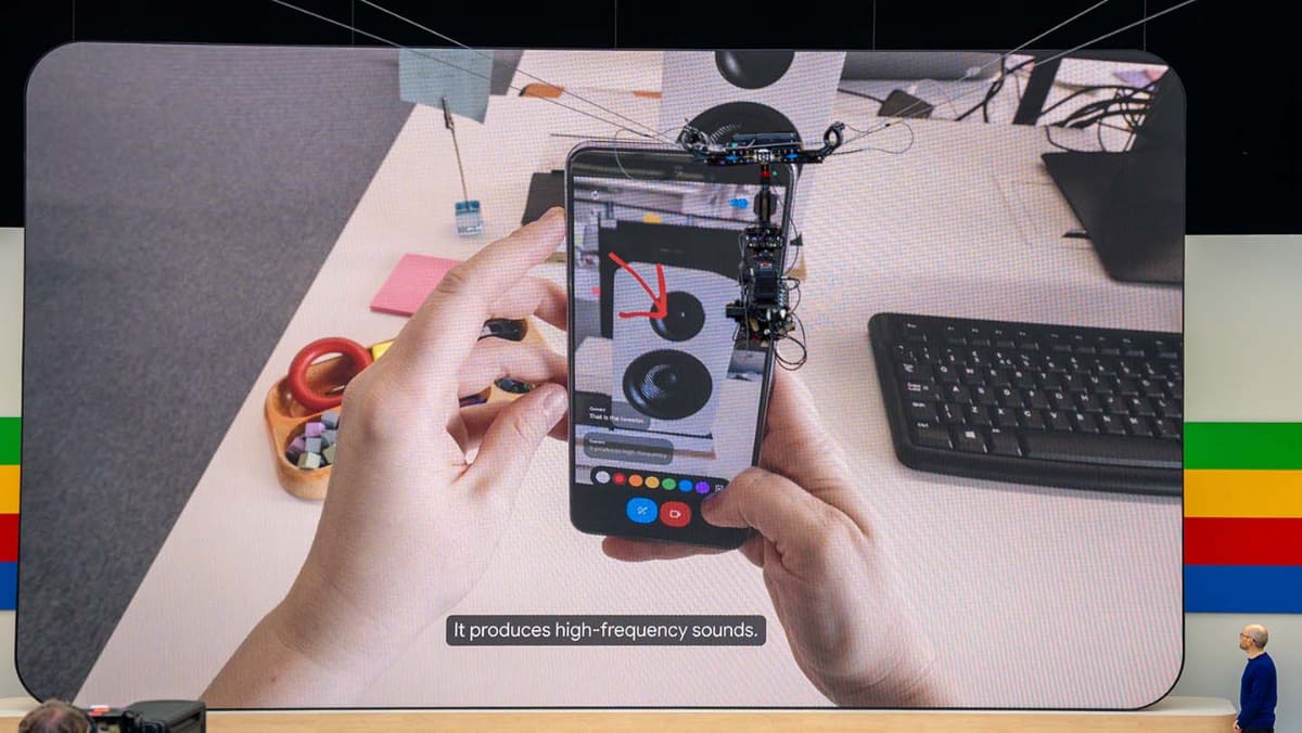 Project Astraのデモ動画より。画像に線で指示を与え、さらに声で質問して回答を得ている