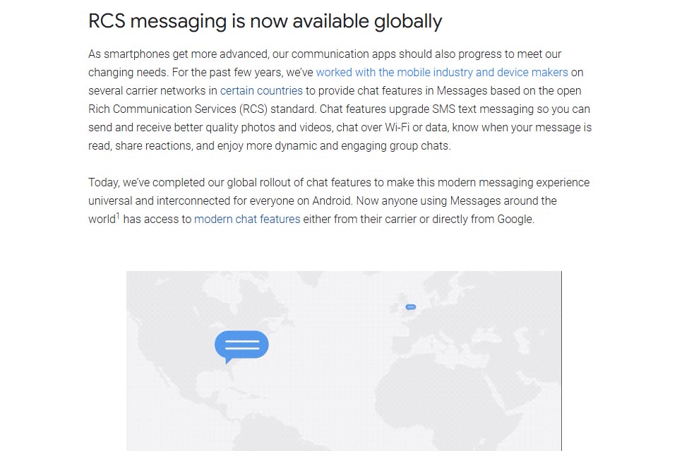 グーグルは、20年に同社のメッセージアプリをグローバルでRCSに対応させた