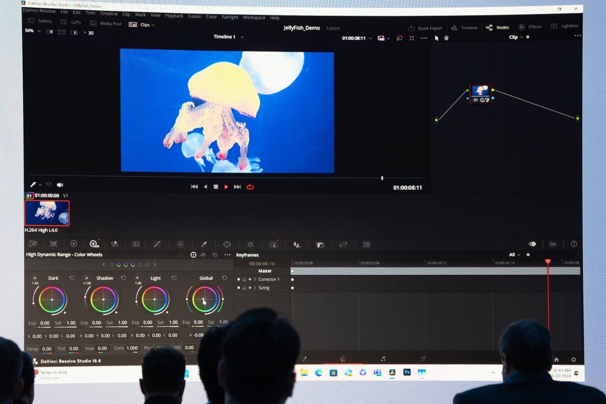 発表会ではDaVinci ResolveのCopilot+ PCバージョンが公開され、AIが絡む編集作業をNPUで処理した