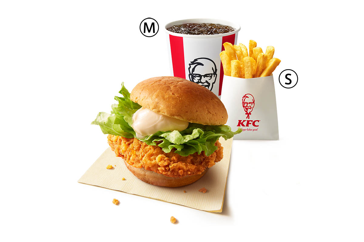 ケンタランチ チキンフィレバーガーセット　690円