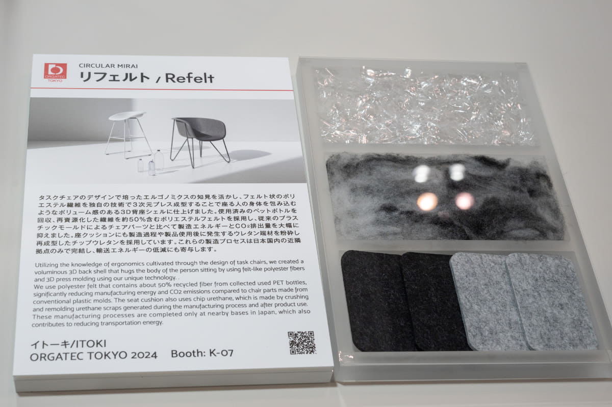 フェルト部分は使用済みペットボトルから作る繊維を50%含む