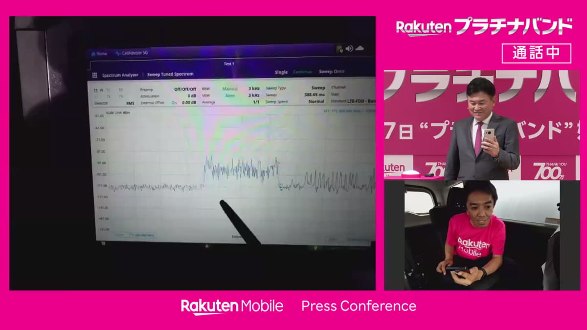 700MHz帯の電波が存在している様子を紹介