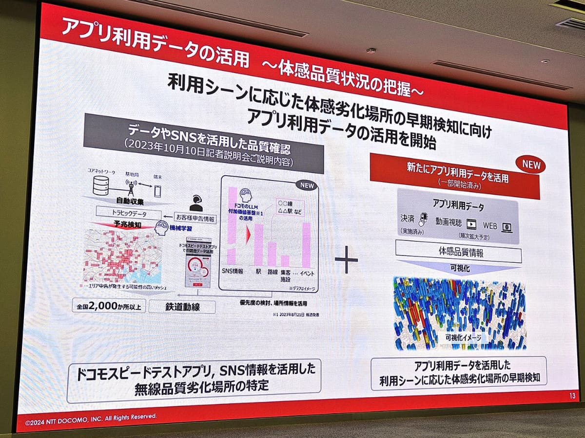 アプリ側でデータを取得し、ネットワーク改善に生かす取り組みも始めた。上位レイヤーのサービスも、その観点からネットワークに対して当事者意識を持つというのが前田氏の方針だ