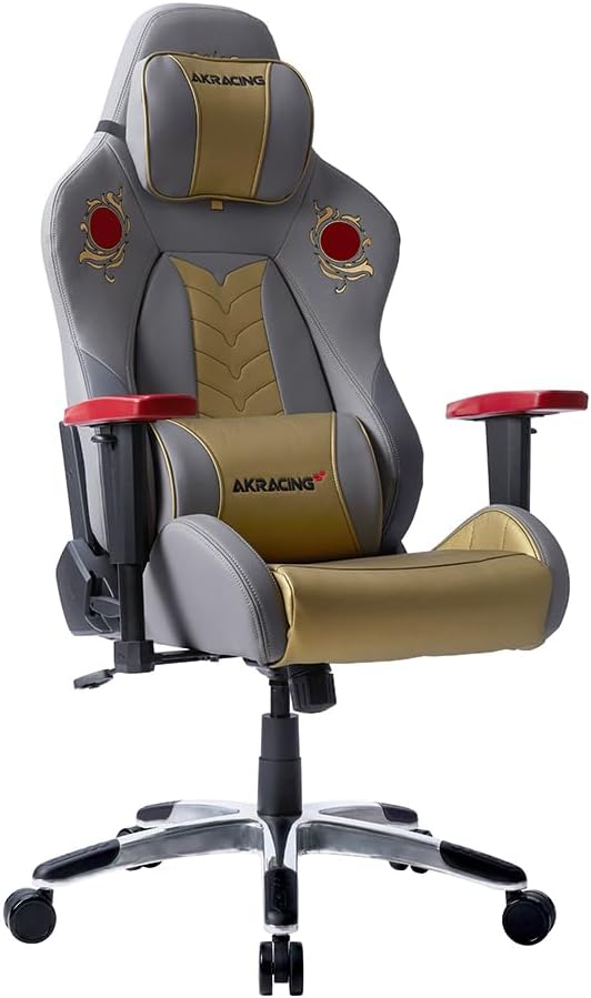 ゴールドxグレーのツートンに赤をアクセントとした