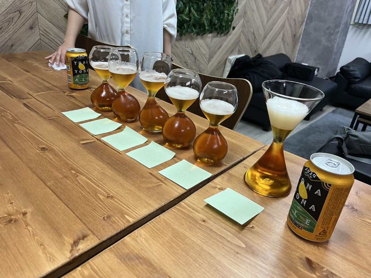 6種類の試作グラス