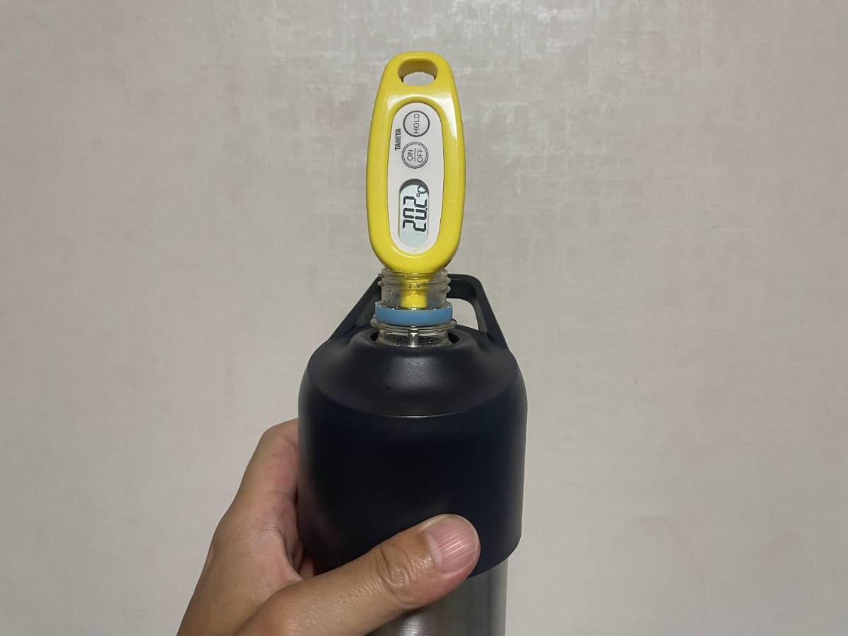 4時間、外出した後の麦茶は「20.2℃」