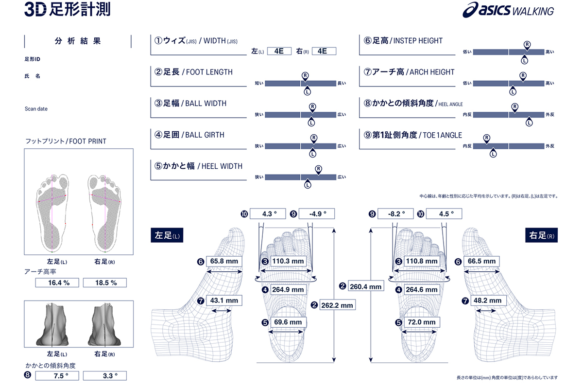 店舗では計測結果をプリントアウト