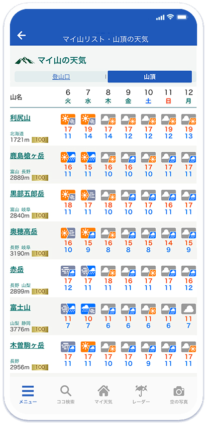 マイ山リスト