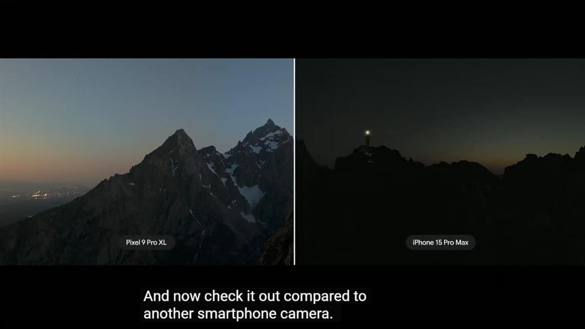 Pixel 9 ProとiPhone 15 Pro MAXのローライトパノラマ画像の比較