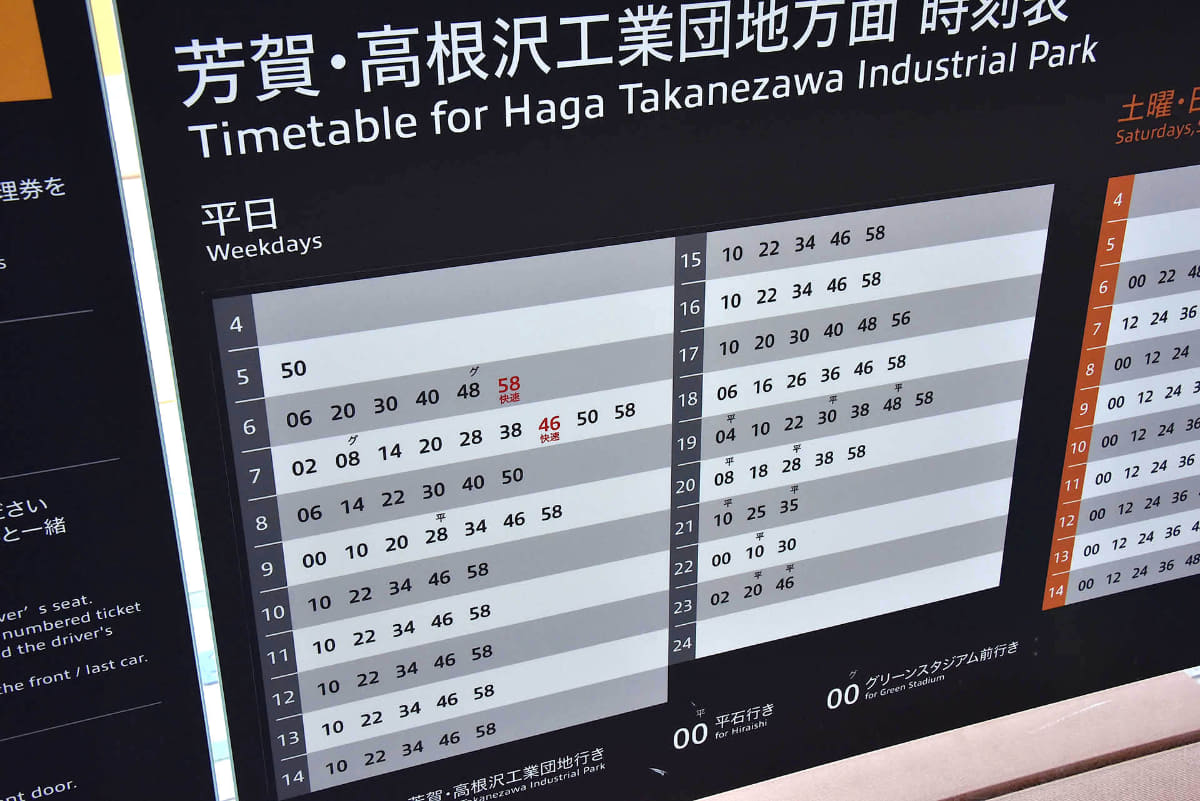 ダイヤ改正により6時台と7時台に快速列車が1本ずつ設定された