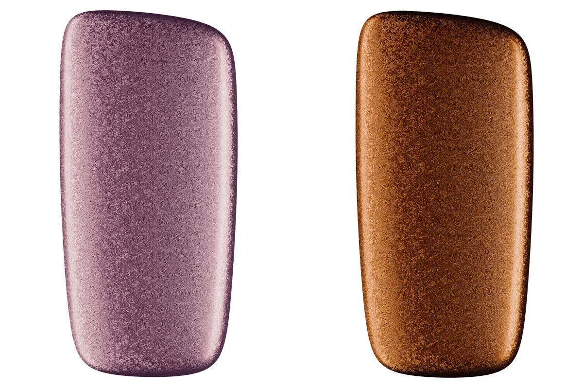 プルーム・エックス・フロントパネル ローズシマー(左)、ナッツシェル(右)