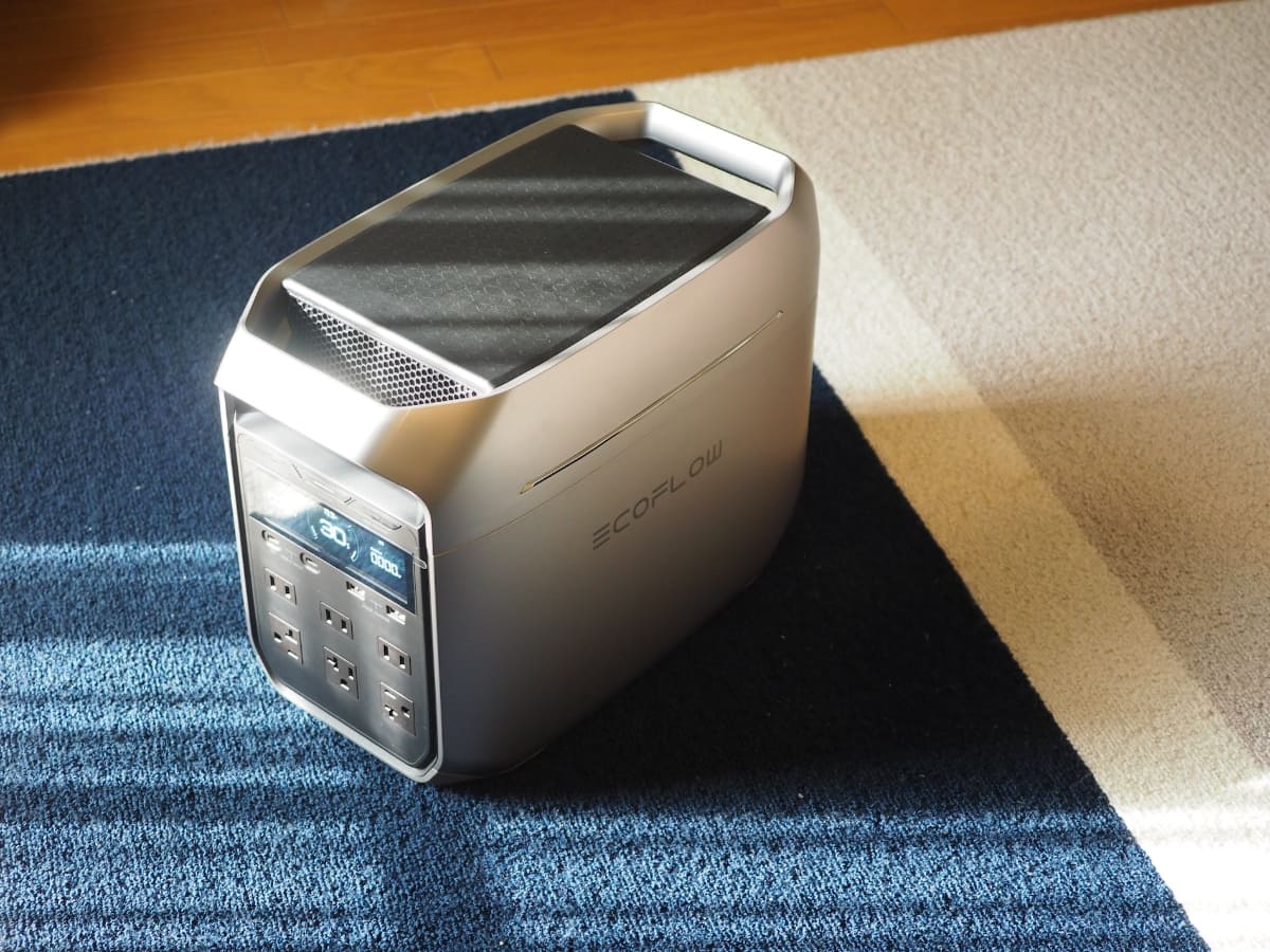 「<a href="https://www.ecoflow.com/jp/delta-3-series-portable-power-station">DELTA 3 Plus</a>」のバッテリー容量は1,024Wh