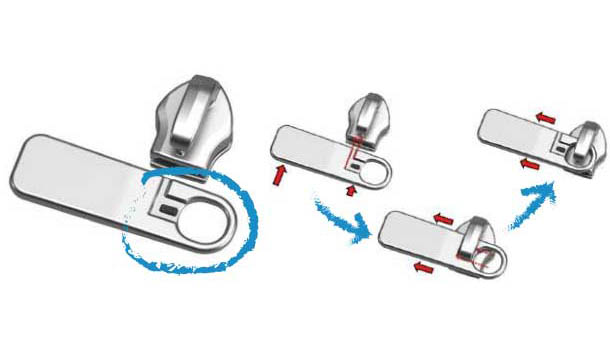 ラケットコイルファスナー リペア対応引手(サイズ8 表使い用)