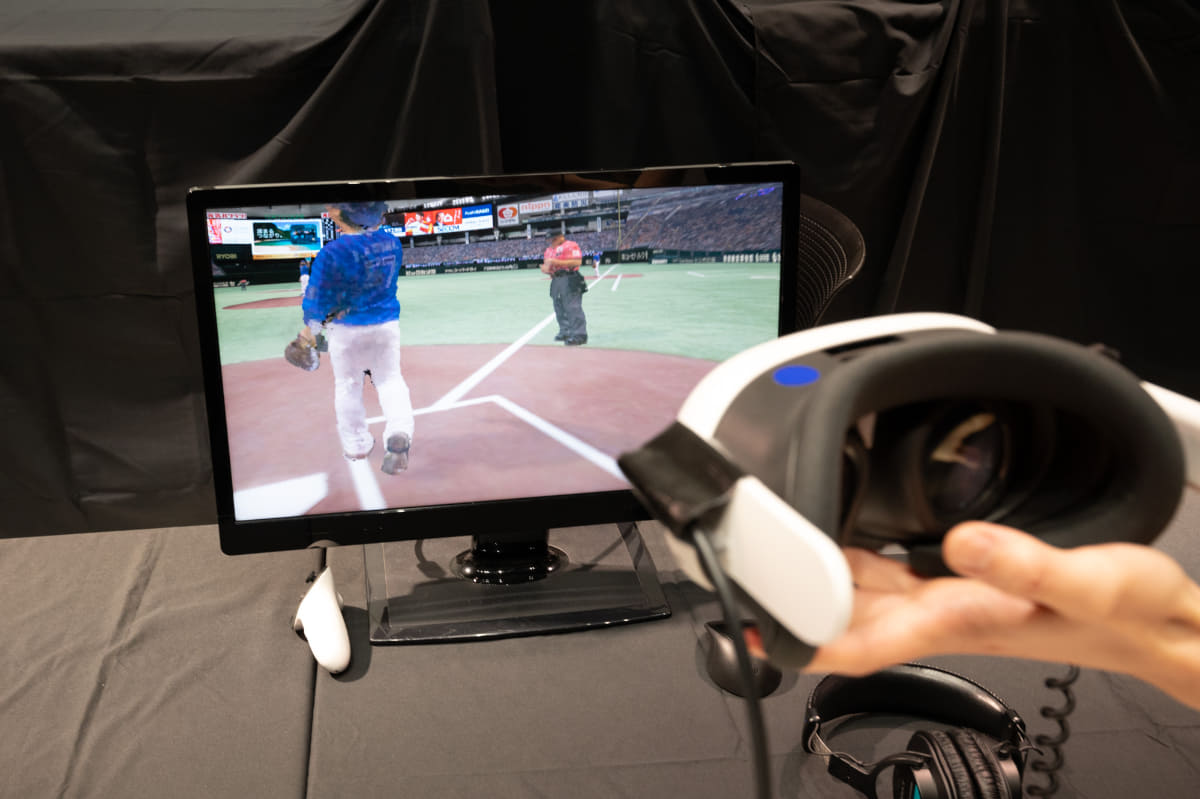 ボリュメトリックビデオ映像はVRゴーグルでも観戦可能。映像はリアルタイムの試合