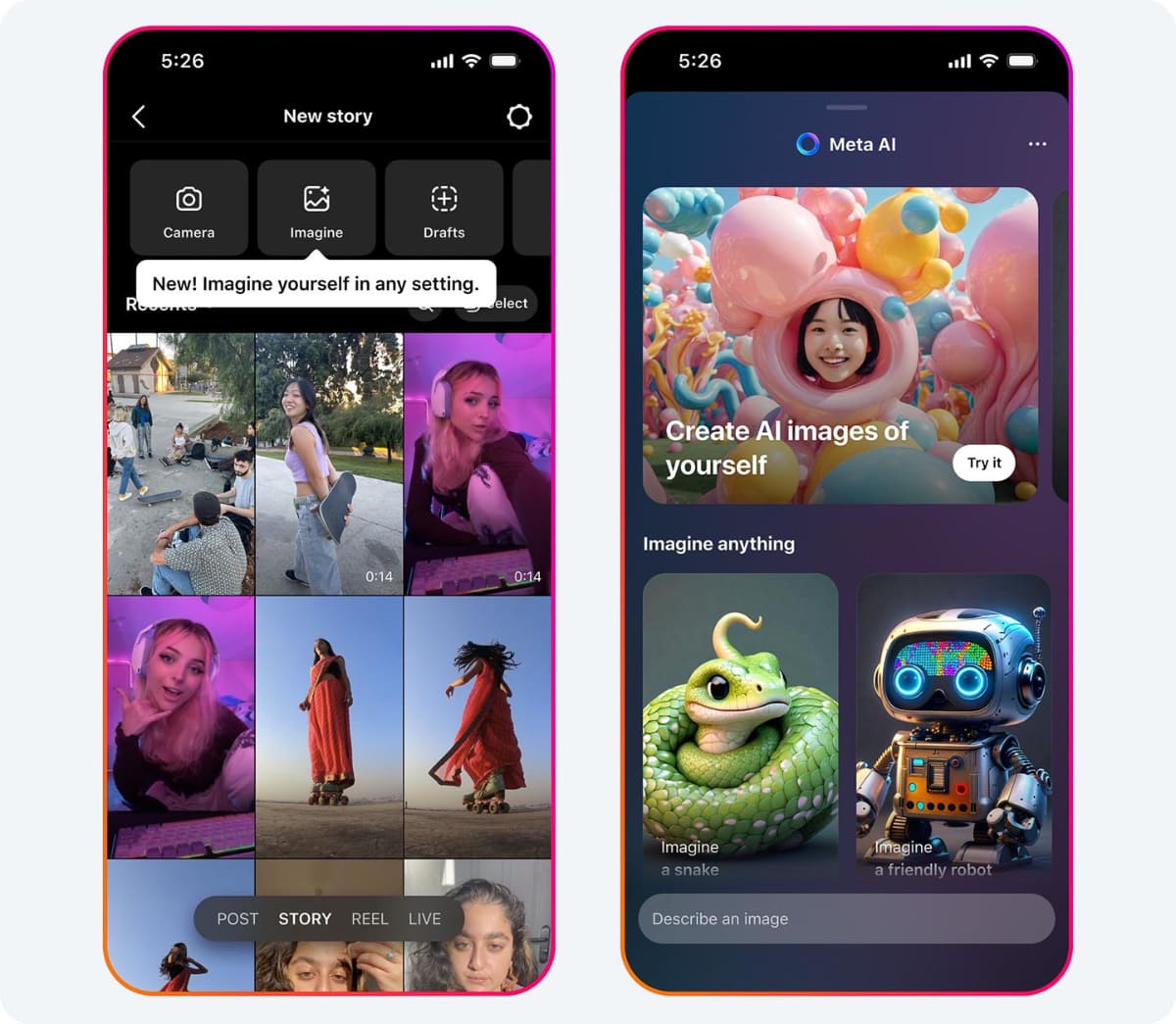自分の写真を元にした画像を作成、投稿することも可能に