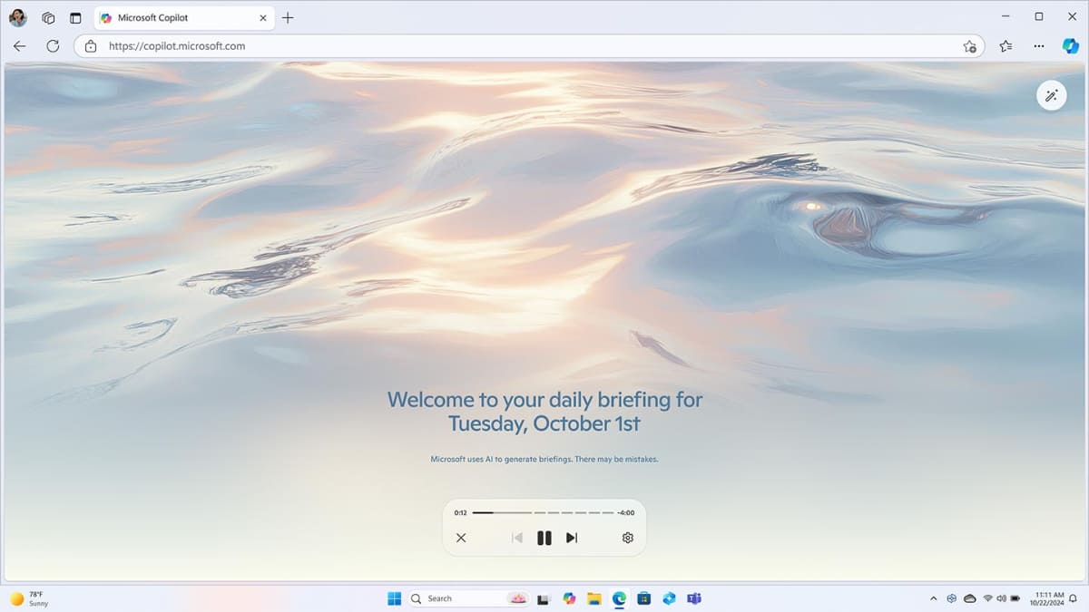 今日のニュースなどをCopilot Visionがまとめて読み上げる「Copilot Daily」