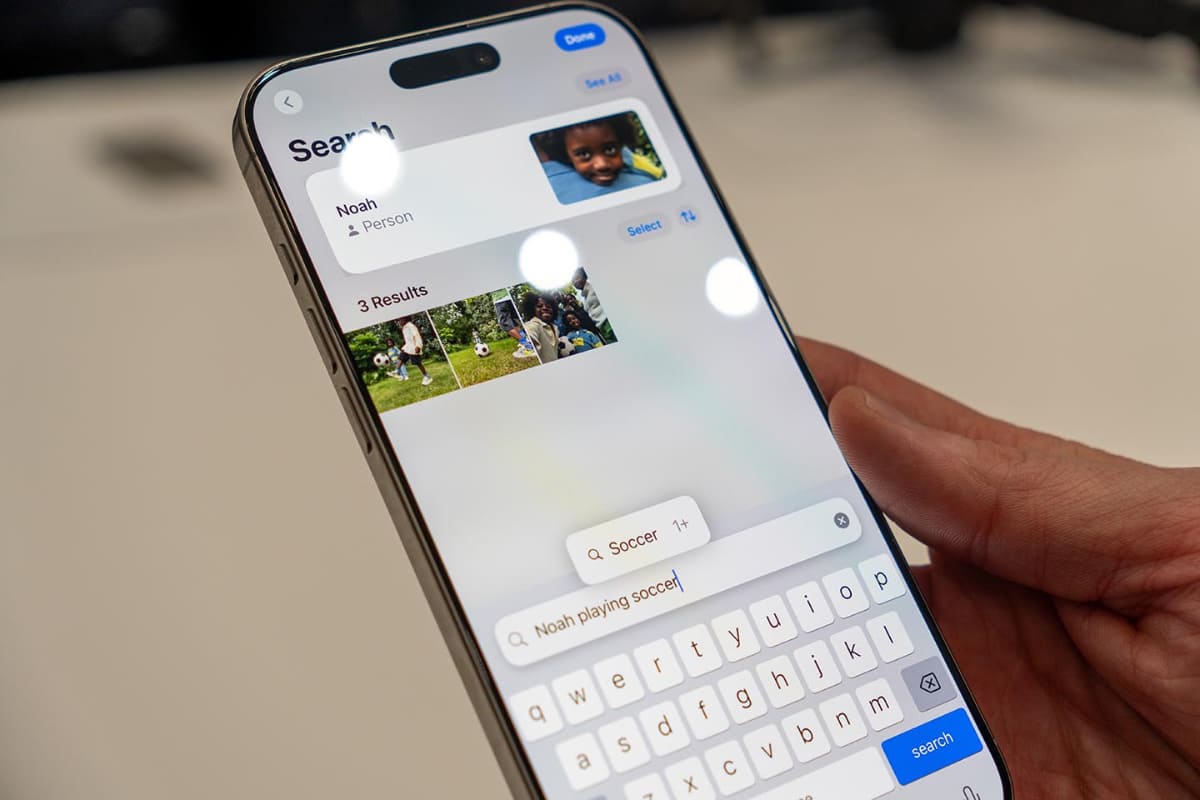Apple Intelligenceでの画像検索。あくまで「写真」アプリの機能だが、検索能力は高い