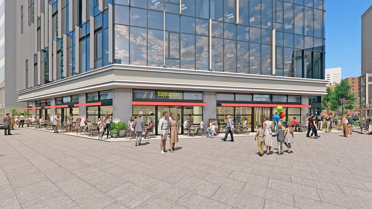 1階店舗イメージ(北東側) 提供：三菱地所