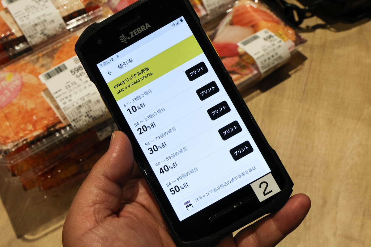売れ残りの数毎の割引率が提示されるので、該当する数の割引率を選ぶ