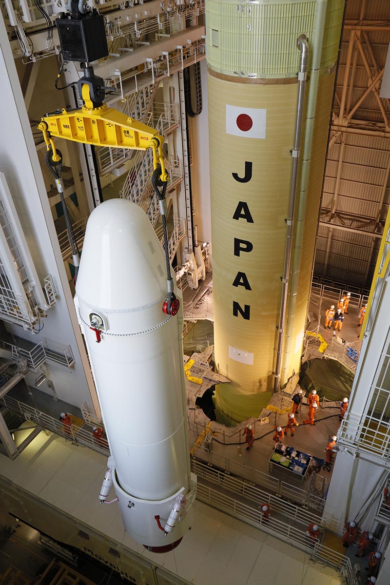 H3ロケット試験機1号機の固体ロケットブースタ(SRB-3)(©JAXA)