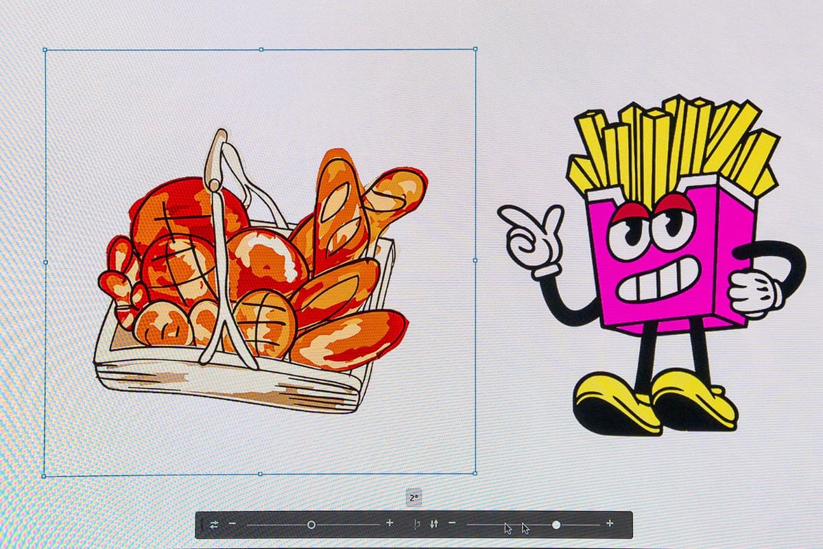 同じくProject Turntableの例。パンが入ったカゴの絵を自由な角度へ変更